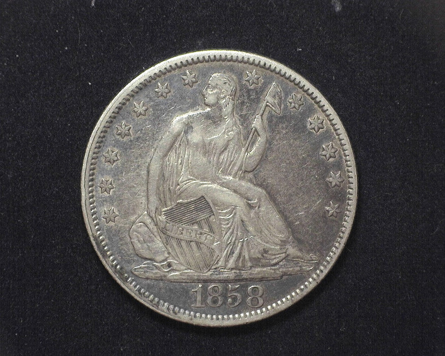 1858 Liberty Seated Half Dollar XF - US Coin