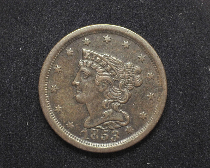 1853 Braided Hair Half Cent XF - US Coin