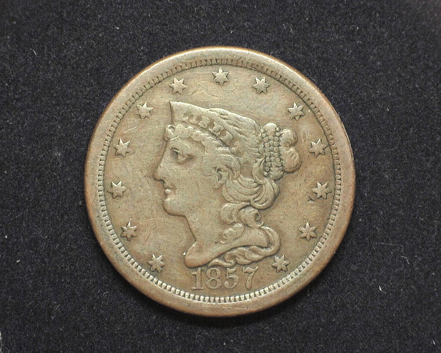 1857 Braided Hair Half Cent VF - US Coin