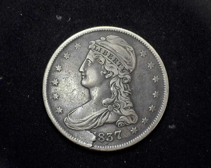 1837 Capped Bust Half Dollar XF Planchet defect - US Coin