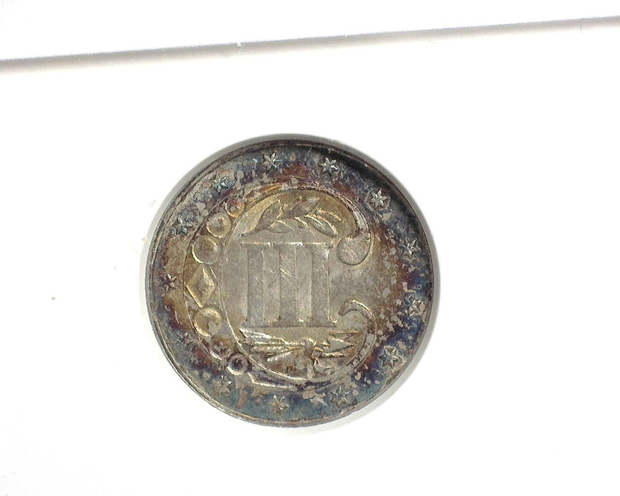 1862/61 Three Cent Silver Piece AU-55 ANACS - US Coin