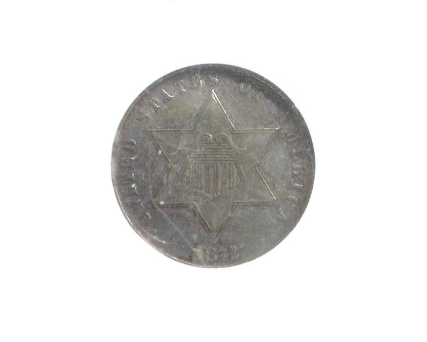 1872 Three Cent Silver Piece AU-50 PCI Slab - US Coin