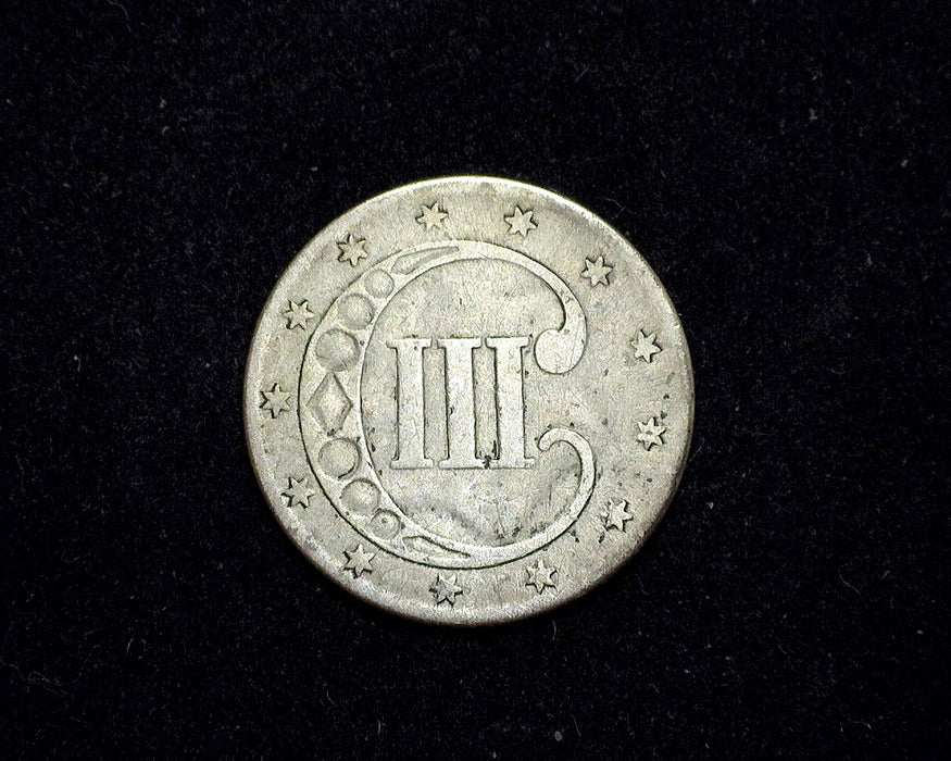 1853 Three Cent Silver Piece F - US Coin