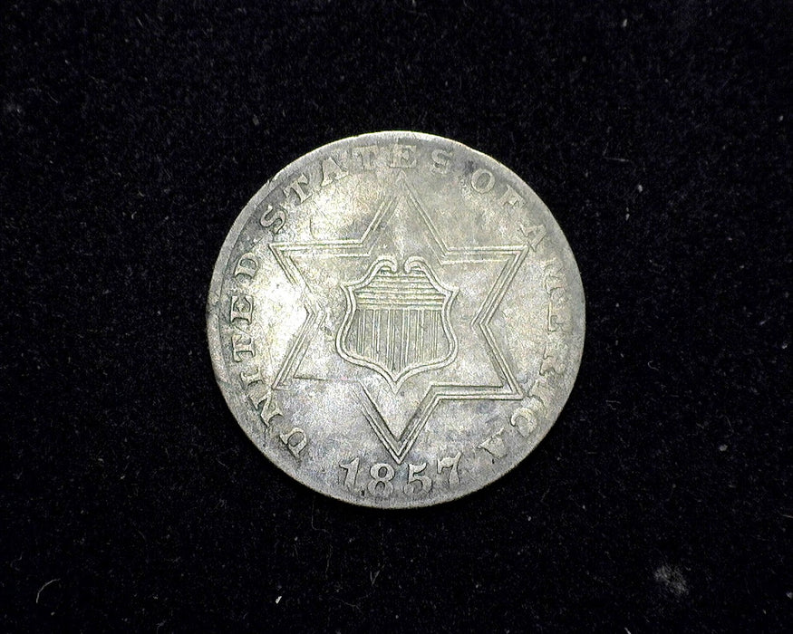 1857 Three Cent Silver Piece XF - US Coin