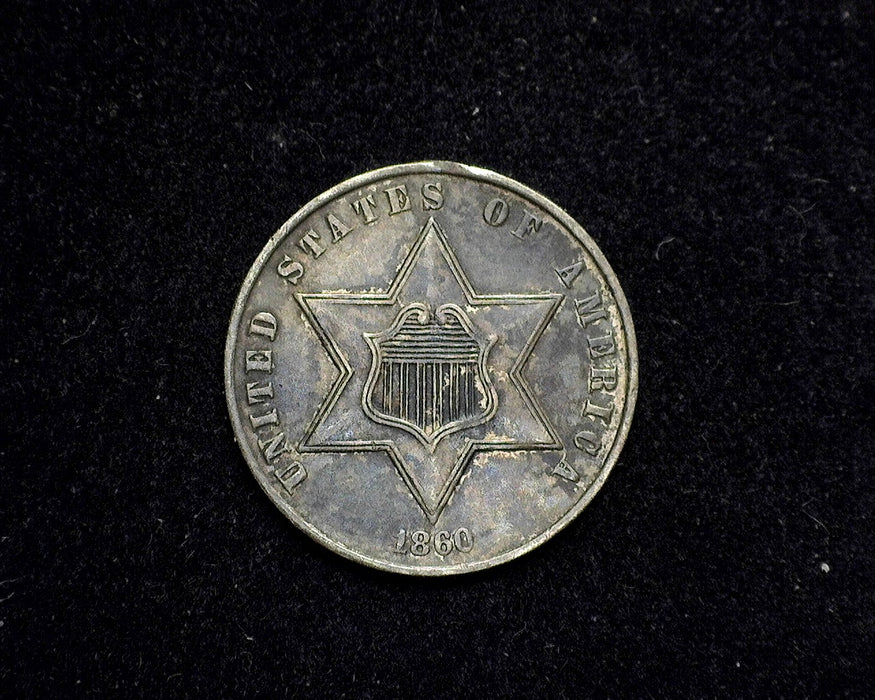 1860 Three Cent Silver Piece XF - US Coin