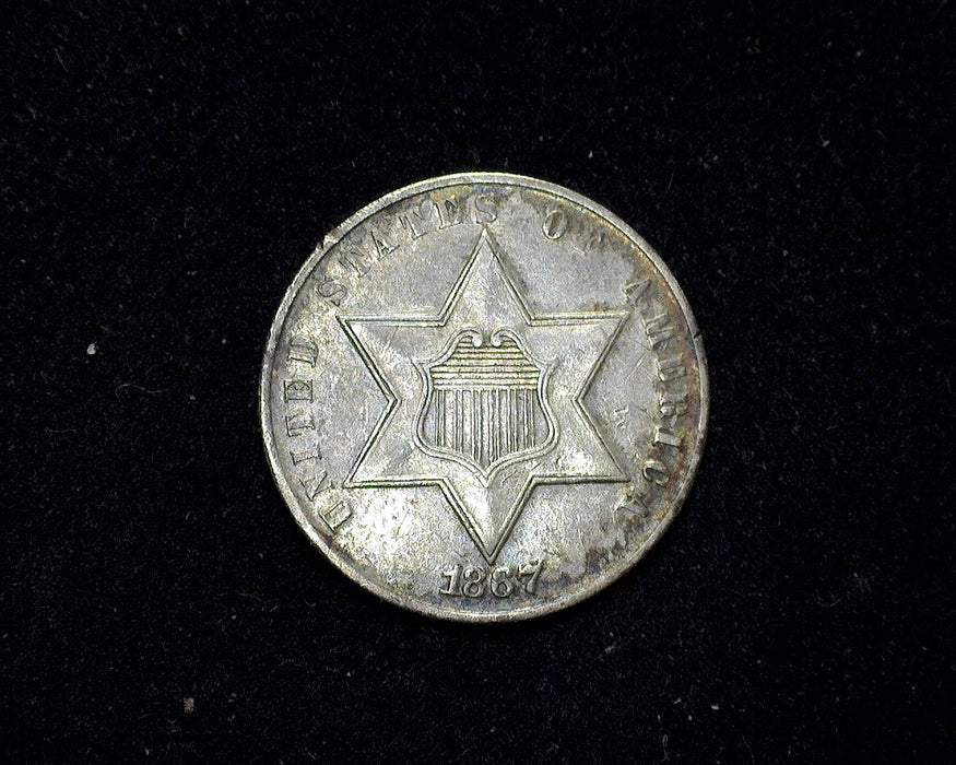 1867 Three Cent Silver Piece XF - US Coin