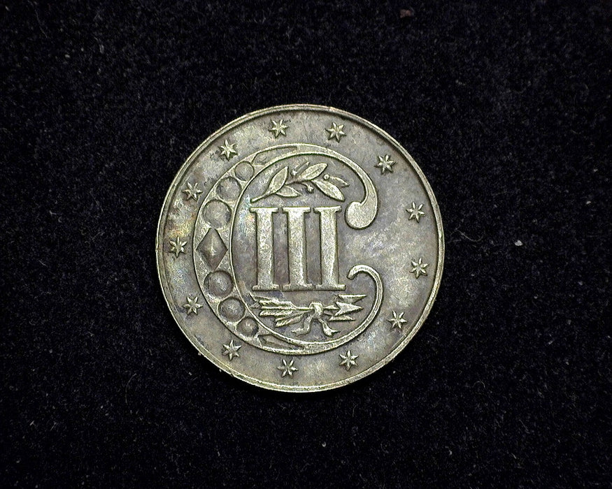 1870 Three Cent Silver Piece AU Nicely toned. - US Coin