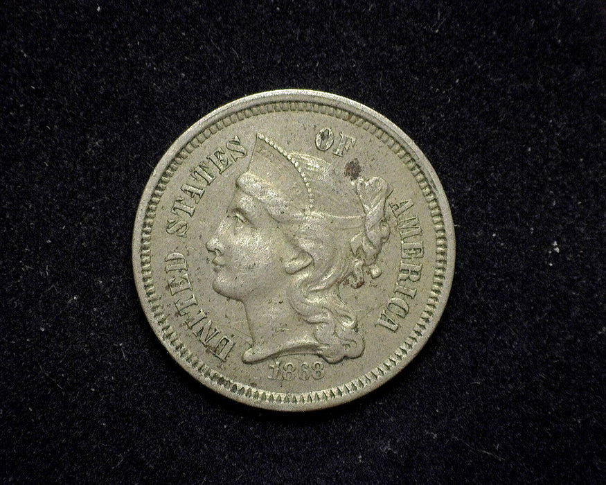 1868 Three Cent Nickel VF/XF - US Coin