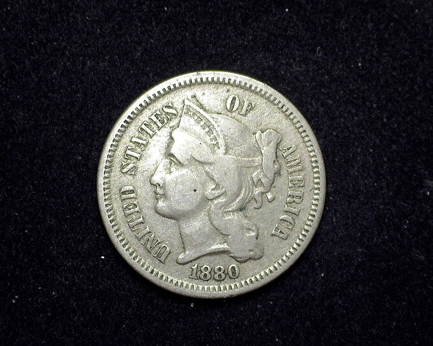 1880 Three Cent Nickel F - US Coin