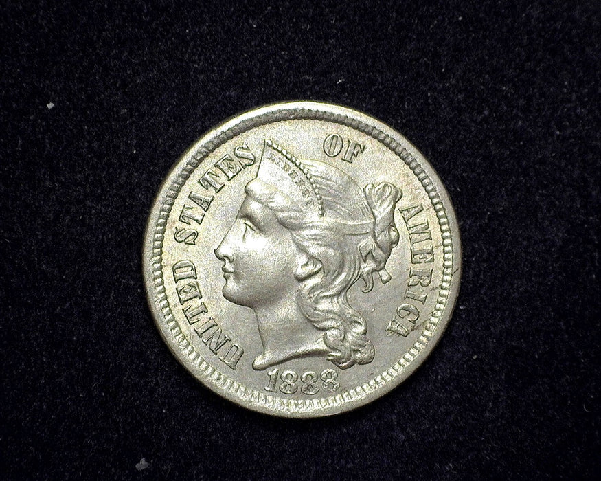 1888 Three Cent Nickel AU - US Coin