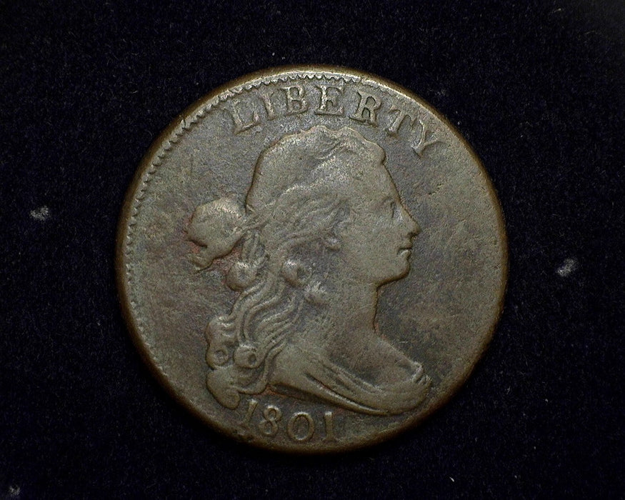 1801 Large Cent Draped Bust Cent F/VF Reverse pitting - US Coin