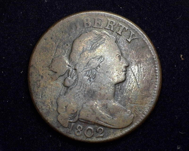 1802 Draped Bust Large Cent F - US Coin