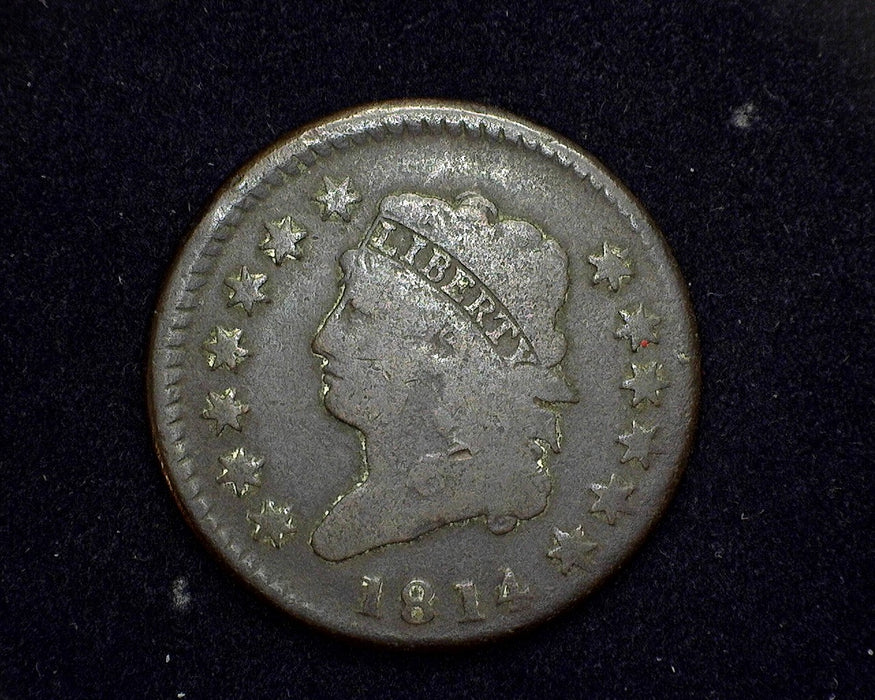 1814 Large Cent Classic Head Cent VG Crosslet 4 - US Coin