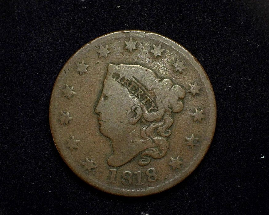 1818 Large Cent Coronet VG/F Close date - US Coin
