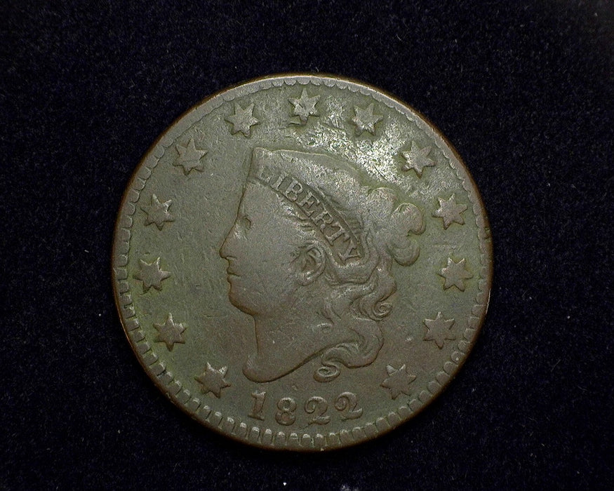 1822 Large Cent Coronet VG Close date - US Coin