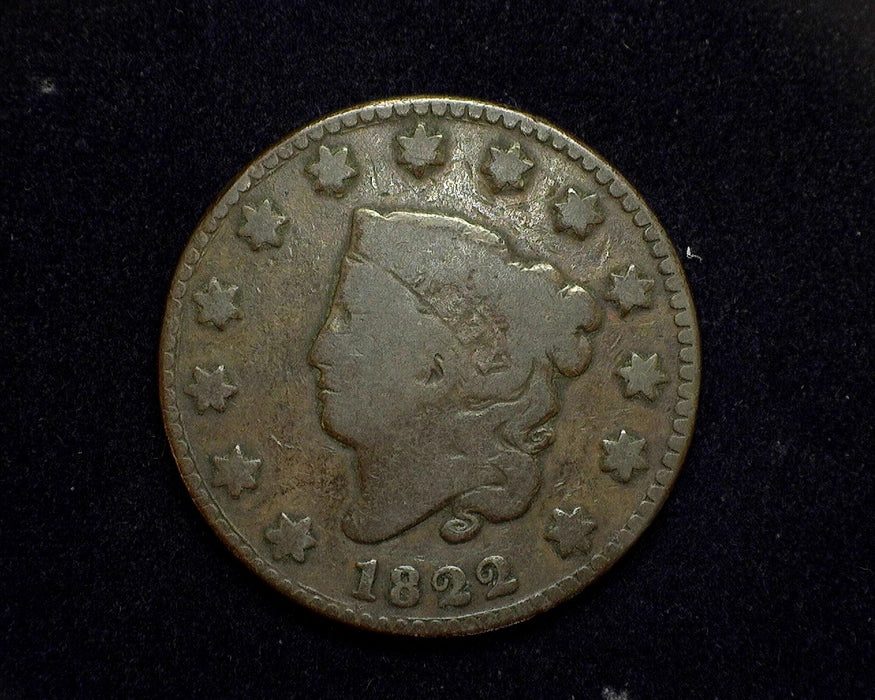 1822 Large Cent Coronet G Wide date - US Coin