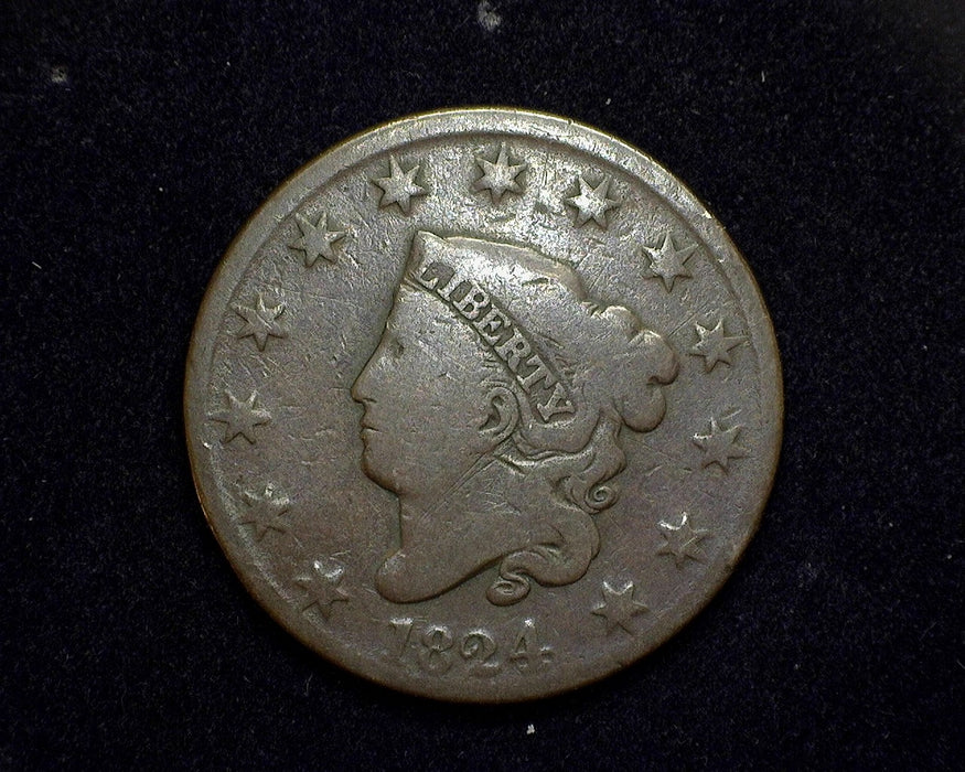 1824 Large Cent Coronet VG Close date - US Coin