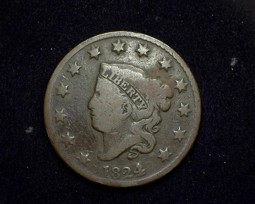1824/2 Large Cent Coronet VG - US Coin