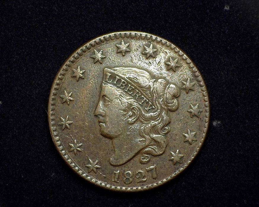 1827 Large Cent Coronet F/VF - US Coin