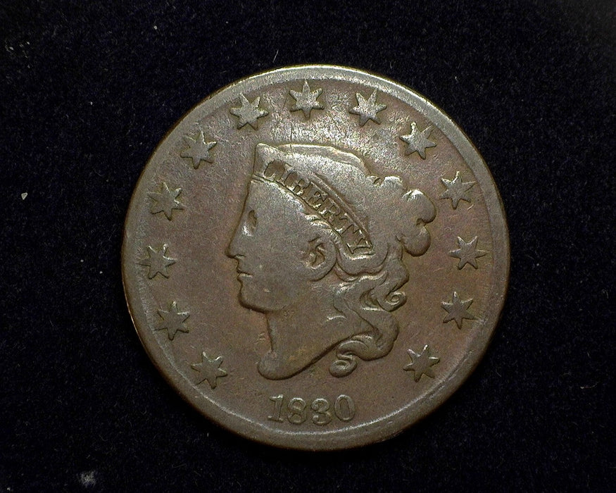 1830 Large Cent Coronet VG Large letters - US Coin