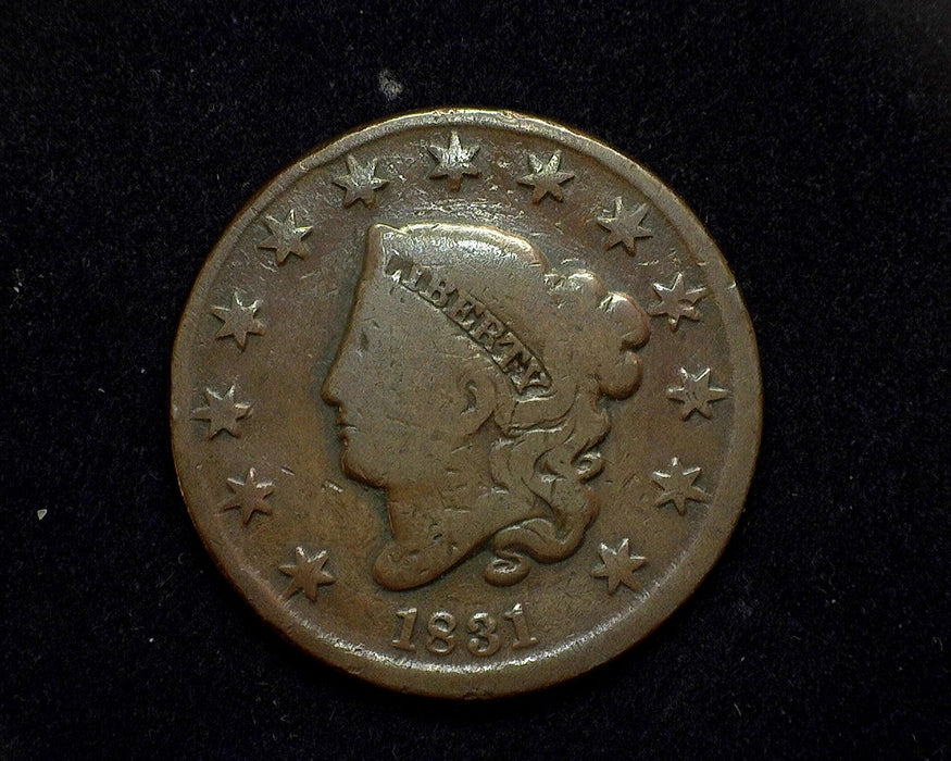 1831 Large Cent Coronet VG Large letters - US Coin