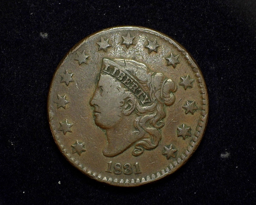 1831 Large Cent Coronet F Medium letters - US Coin