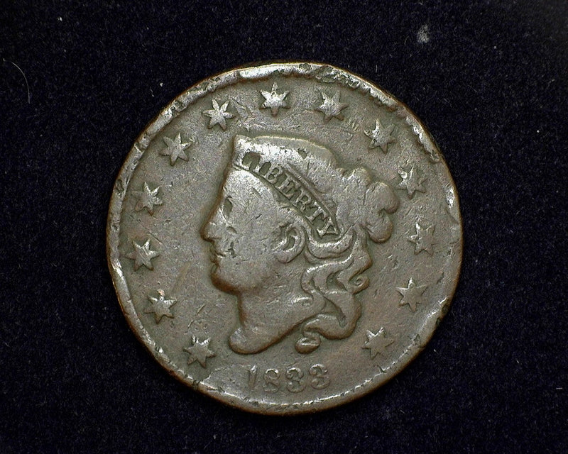 1833 Classic Head Large Cent Double impression head. VG - US Coin