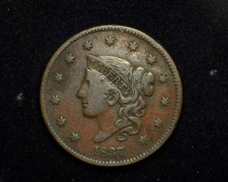 1837 Classic Head Large Cent Medium letters. F/VF - US Coin