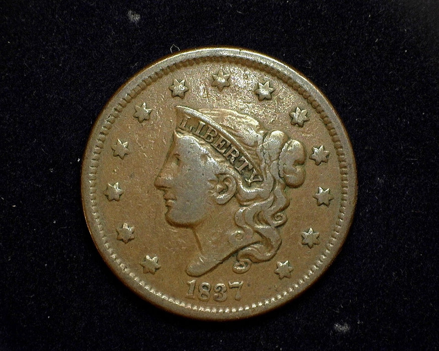 1837 Large Cent Matron F Head 38 - US Coin
