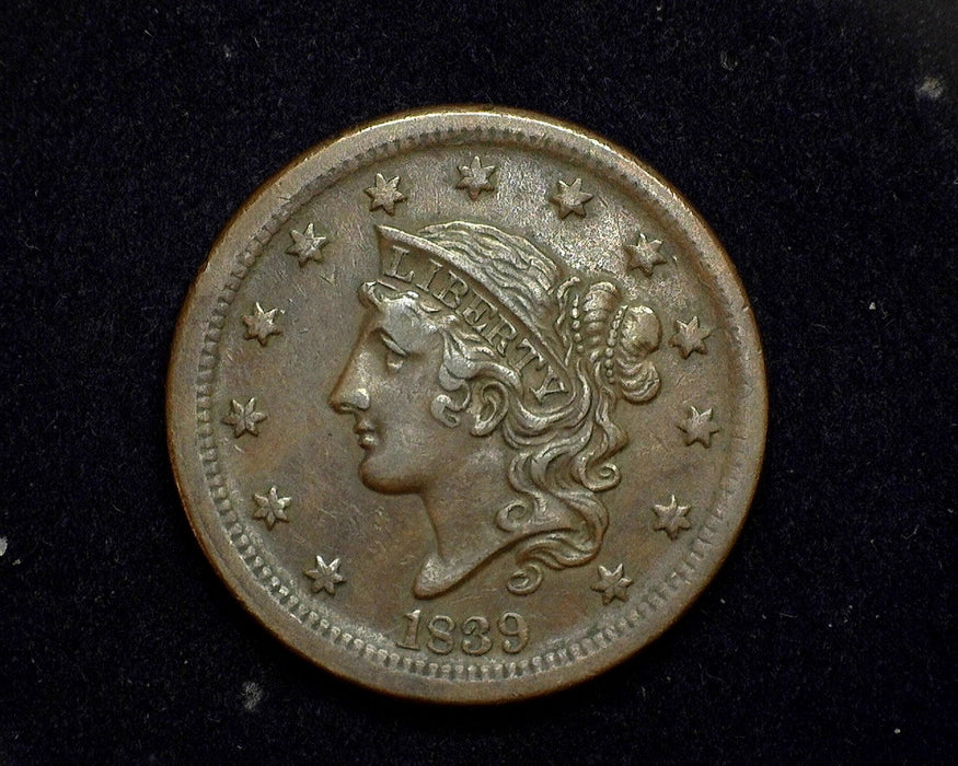 1839 Large Cent Matron XF Booby head - US Coin