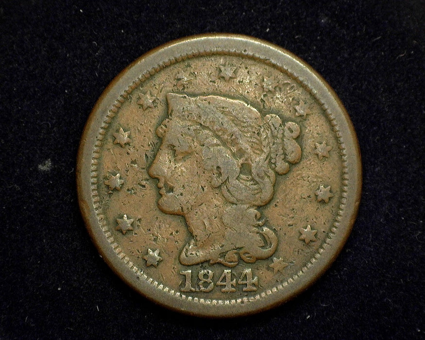 1844/81 Large Cent Braided Hair Cent VG - US Coin