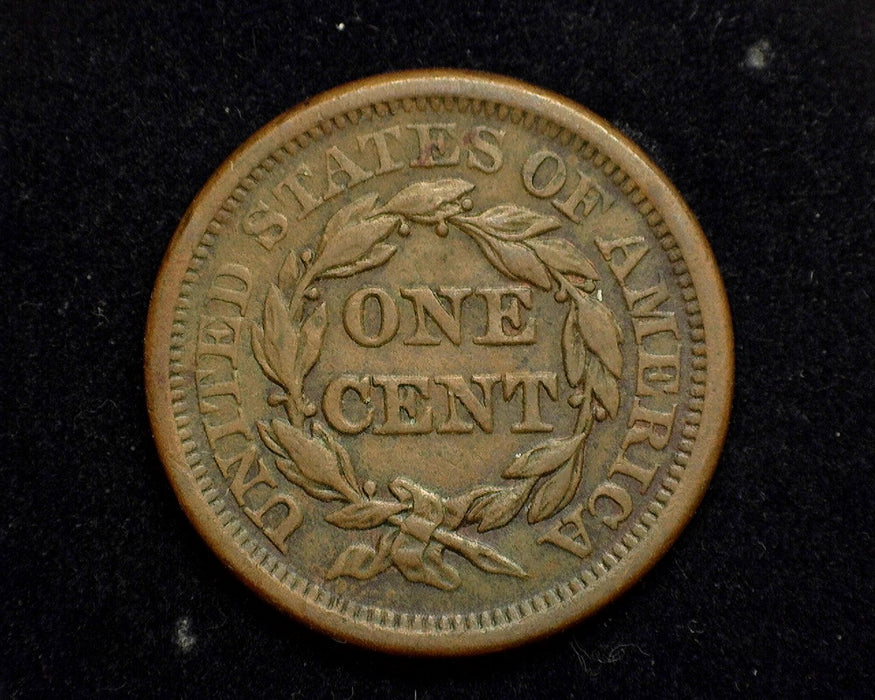 1855 Large Cent Braided Hair Cent XF Upright - US Coin