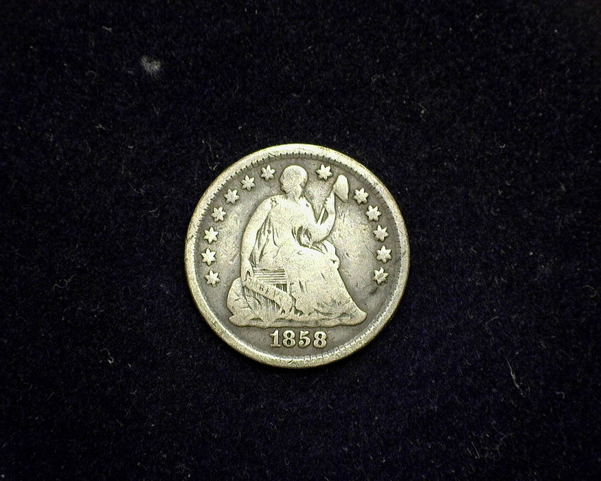 1858 Liberty Seated Half Dime VG - US Coin