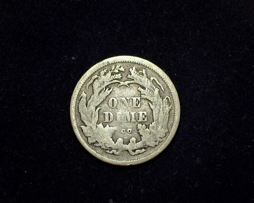 1875 CC Above Liberty Seated Dime F - US Coin