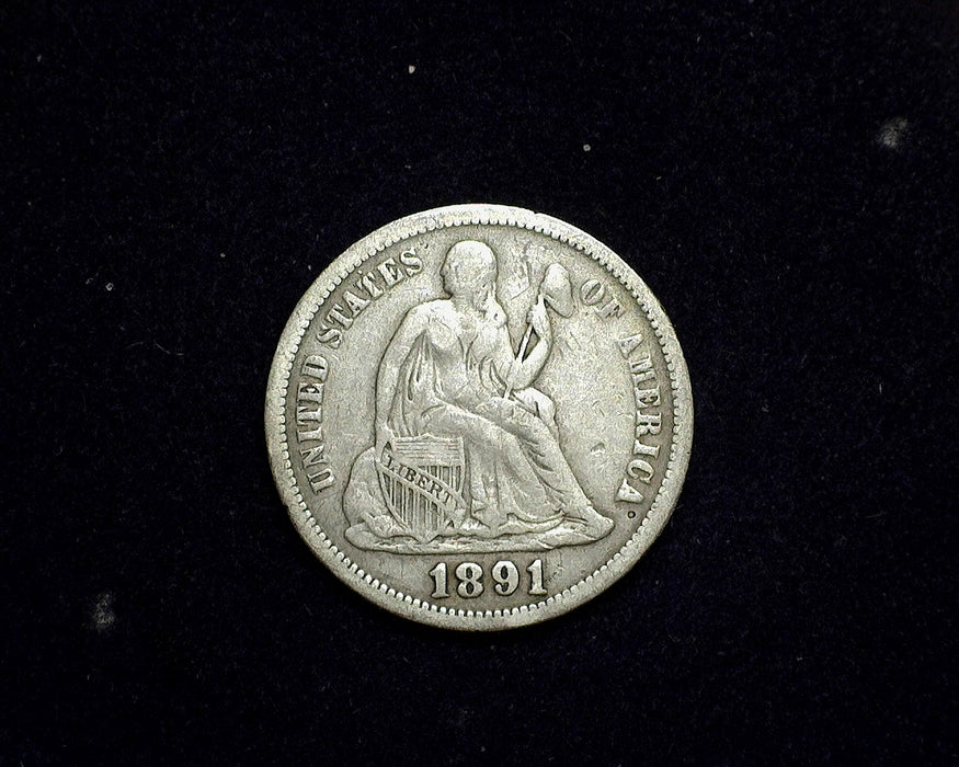 1891 Liberty Seated Dime F/VF - US Coin