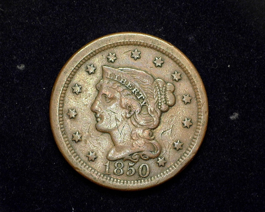 1850 Large Cent Coronet F/VF - US Coin