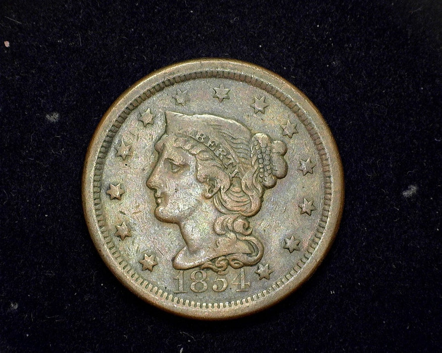 1854 Large Cent Coronet F - US Coin