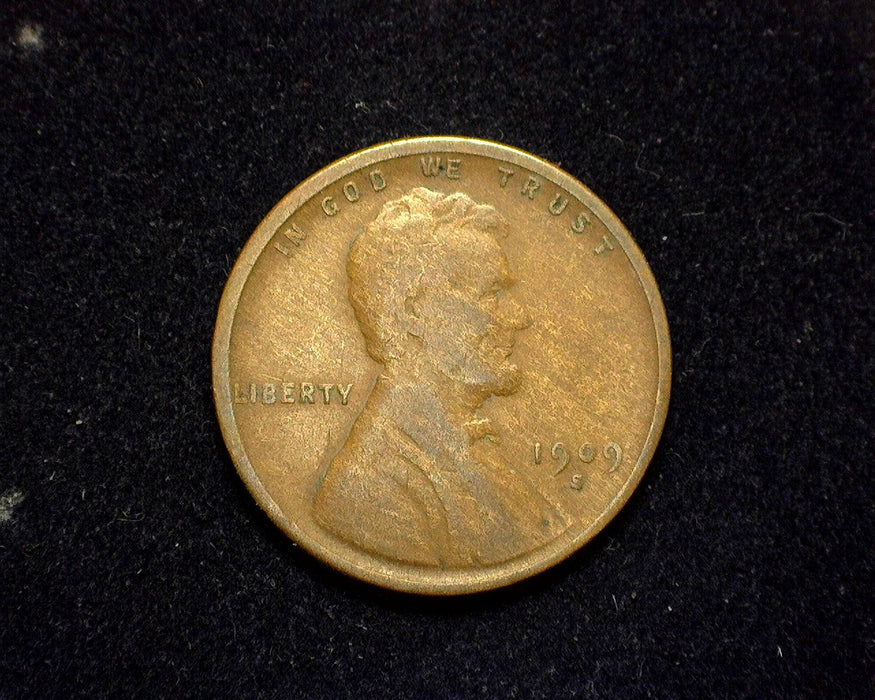 1909 S Lincoln Wheat Penny/Cent F - US Coin