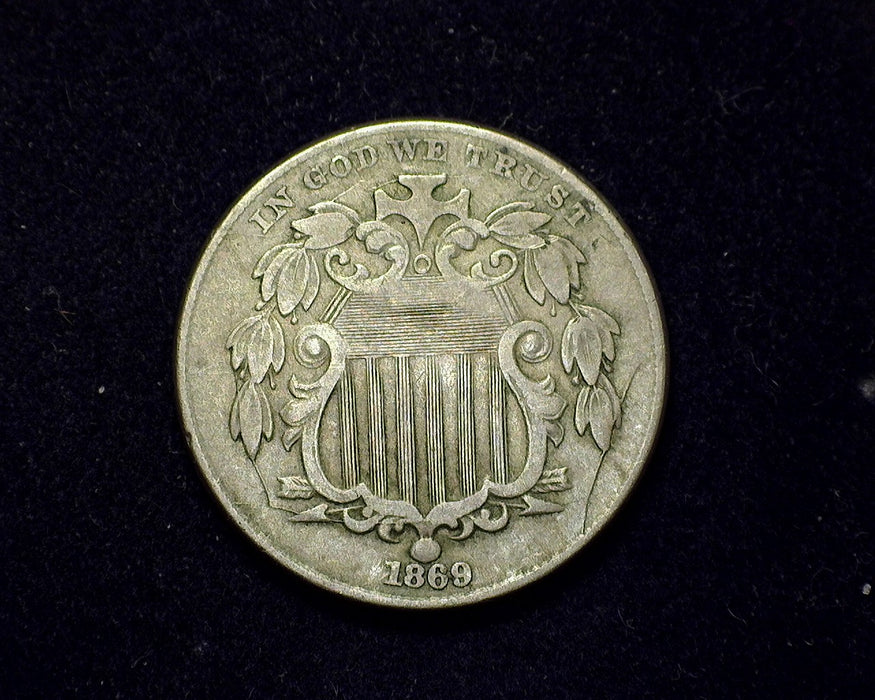 1869 Shield Nickel F Die crack - US Coin
