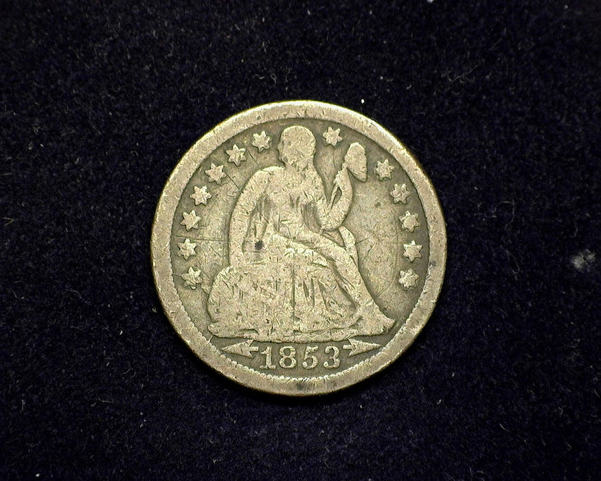 1853 O Arrows Liberty Seated Dime G - US Coin