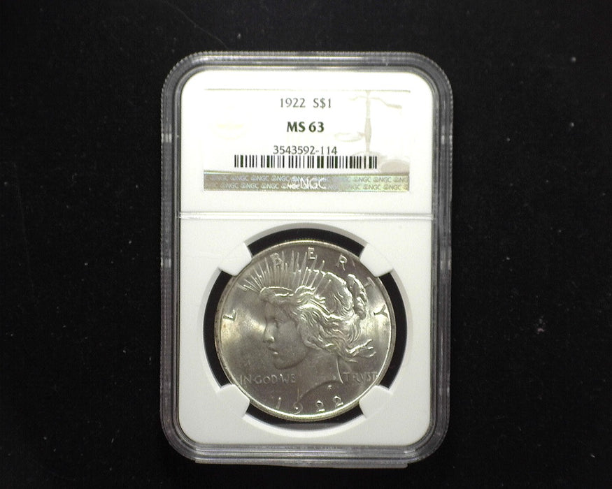 1922 Peace Dollar NGC - MS63 - US Coin