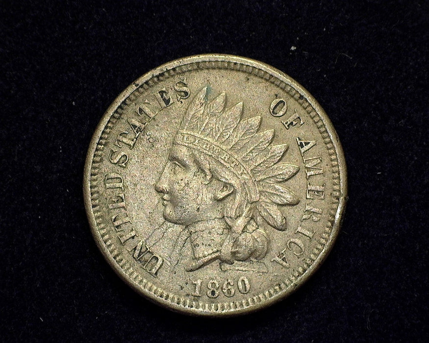 1860 Pointed bust Indian Head Penny/Cent VF Planchet defect - US Coin