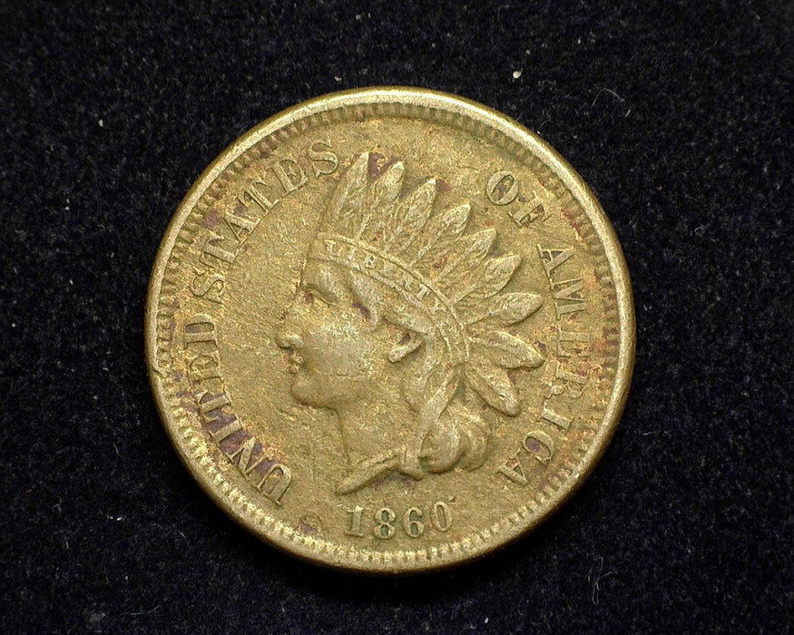 1860 Pointed bust Indian Head Penny/Cent F - US Coin
