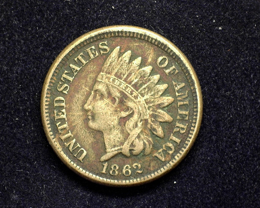 1862 Indian Head Penny/Cent F Scratch - US Coin