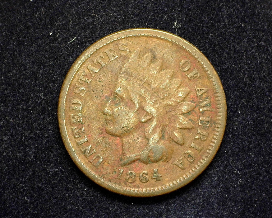 1864 Bronze Indian Head Penny/Cent F - US Coin