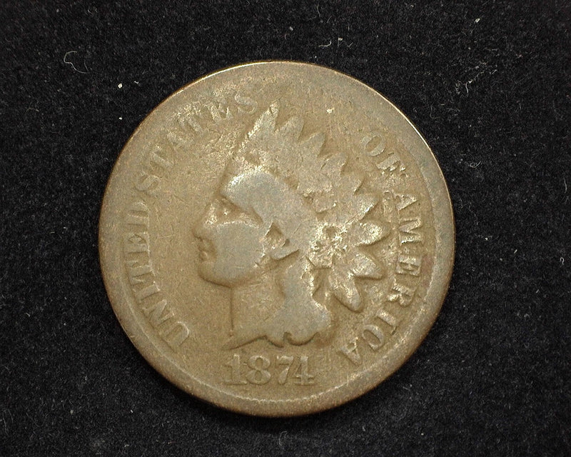 1874 Indian Head Penny/Cent G - US Coin
