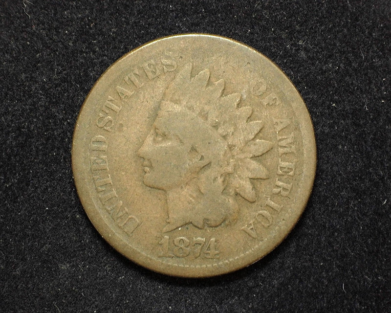 1874 Indian Head Penny/Cent G - US Coin