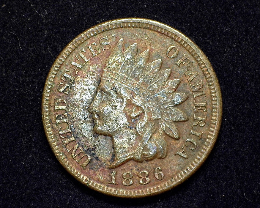 1886 Type 2 Indian Head Penny/Cent XF Slight surface damage - US Coin