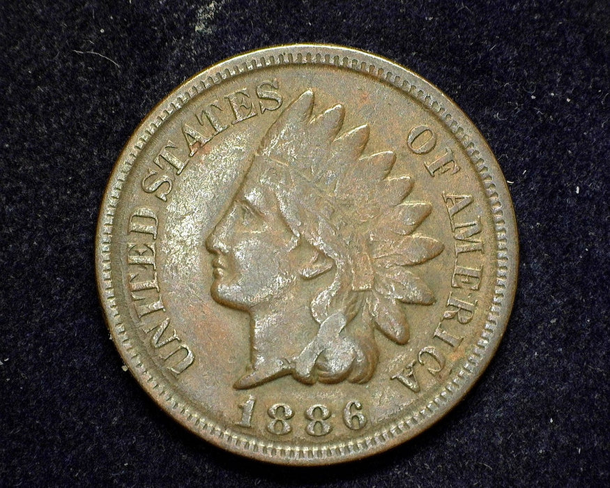 1886 Type 2 Indian Head Penny/Cent F - US Coin