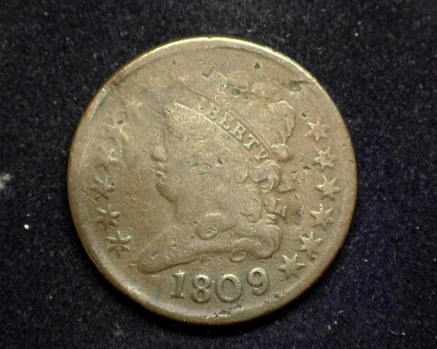 1809 Classic Head Half Cent VG Surface damage - US Coin